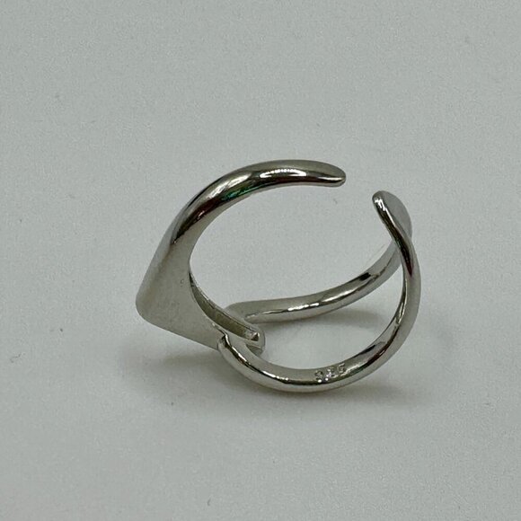 Sterling Silver 925 Adjustable Geometric Twist and Loop Ring #1447 - Picture 3 of 8